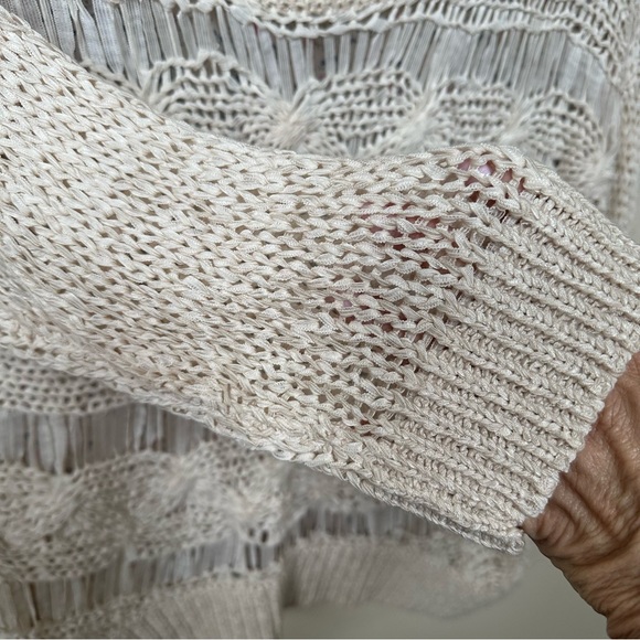 Moon Collection sheer crochet top with sheer floral print back Sz S - Picture 5 of 5